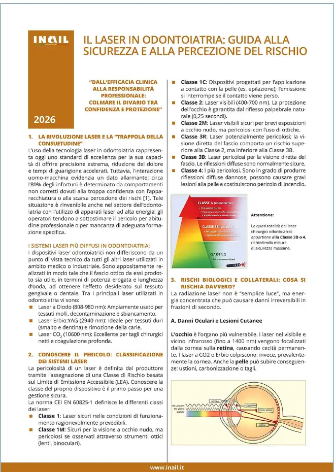Il laser in odontoiatria: guida alla sicurezza e alla percezione del rischio Il laser in odontoiatria: guida alla sicurezza e alla percezione del rischio